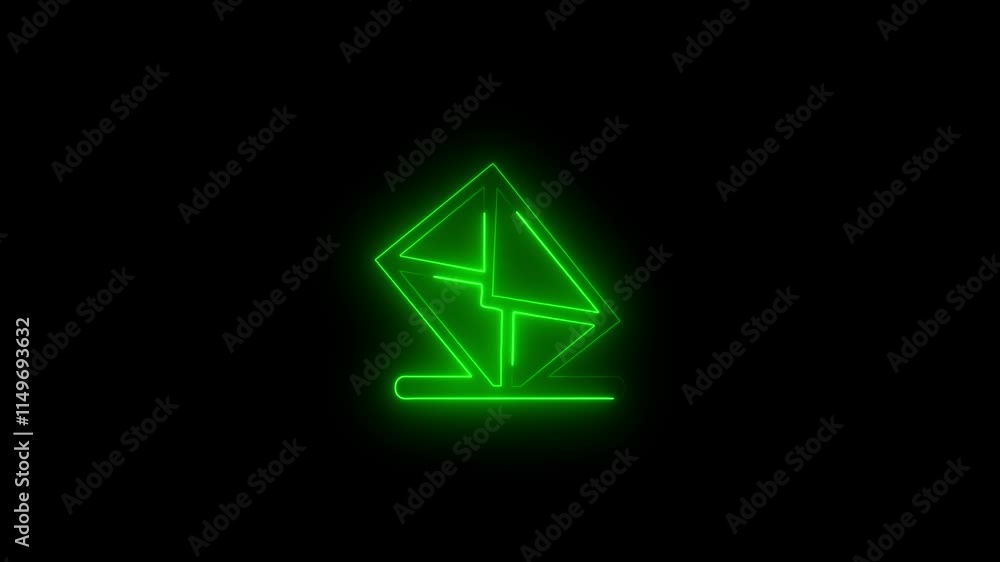 Neon mail icon. massage icon. Mail envelope, incoming mail, Sending mail icon animation on black background. Neon mail icon. massage icon. Mail envelope, incoming mail, Sending mail icon animation on black background.
