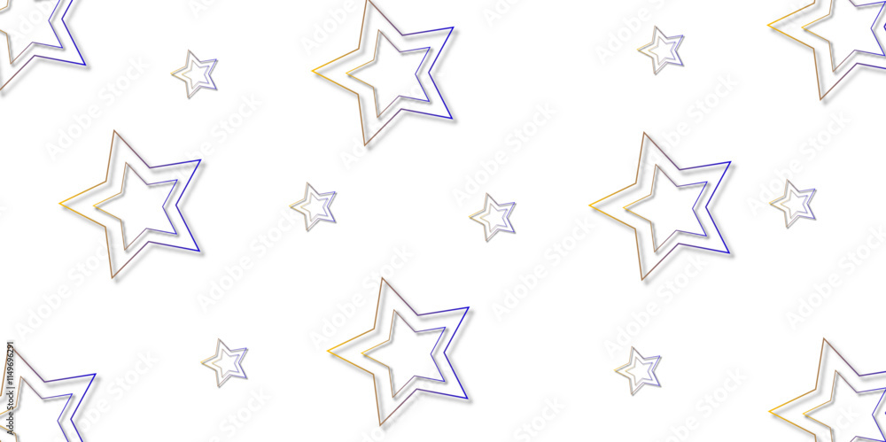 Abstract seamless pattern of randomly arranged stars with soft shadows with white background Abstract seamless pattern of randomly arranged stars with soft shadows with white background