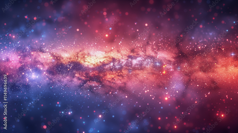 Fototapeta premium Colorful Nebula Galaxy with Sparkling Stars in Deep Space