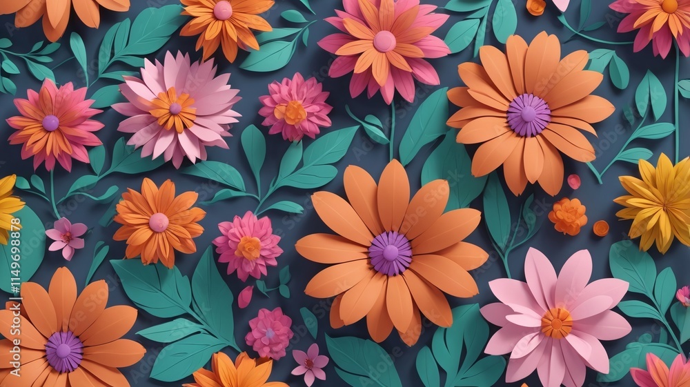 Simple abstract floral seamless pattern. Hand-drawn botanical flowers and leaves. Simple abstract floral seamless pattern. Hand-drawn botanical flowers and leaves.