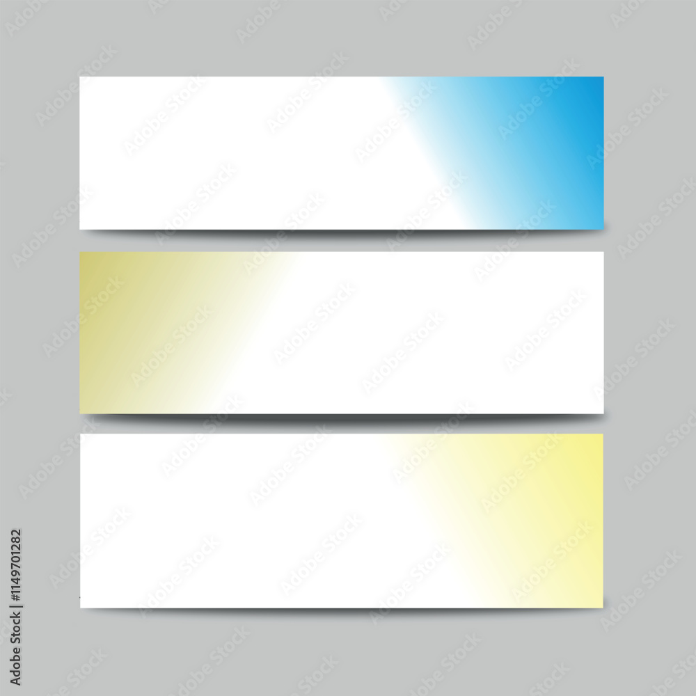 set of banners with shadow