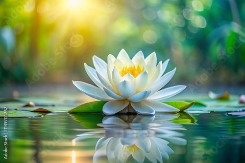 Stunning Silk Water Lily Bloom, Aquatic Plant, Close Up, Nature Photography, Botanical Image,  Water Lily Flower,  White Water Lily,  Peaceful Pond,  Floral Photography,  