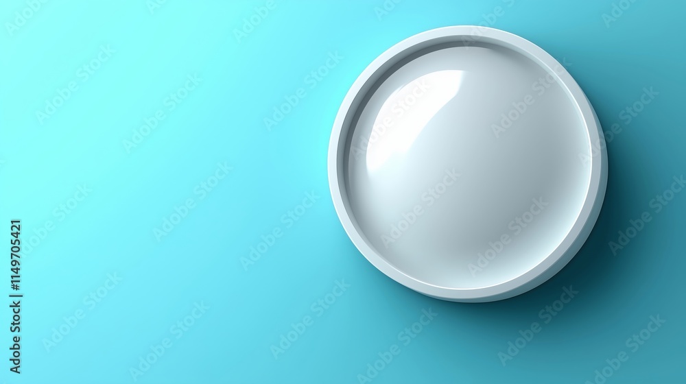 Minimalist Circular Plate on Soft Blue Background Minimalist Circular Plate on Soft Blue Background