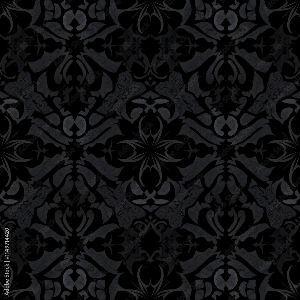 Dark Elegance: Seamless Damask Pattern Dark Elegance: Seamless Damask Pattern