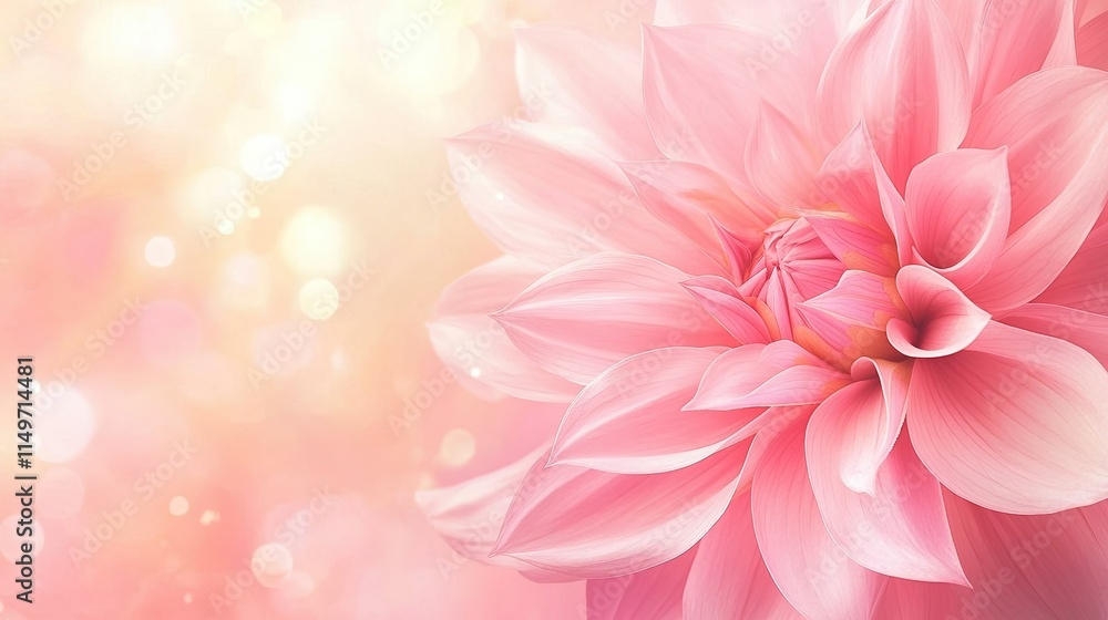 Stunning close-up of a pink dahlia with vivid petals in full bloom, set against a soft-focus natural background. Stunning close-up of a pink dahlia with vivid petals in full bloom, set against a soft-focus natural background.