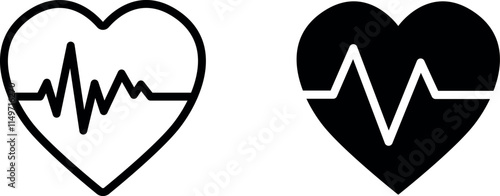 "Heart Pulse Icon: Clean and Professional Vector Design for Health and Medical Use"