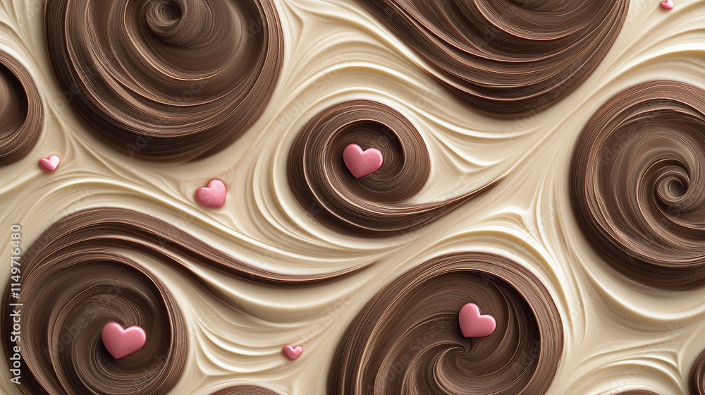 Fototapeta premium Wave background wallpaper with chocolate motif
