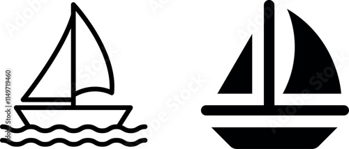 "Sailboat Icon: Elegant and Minimalistic Vector Design for Nautical Themes"