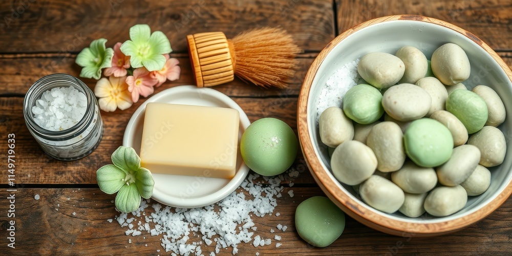 Relaxing Spa Day Preparations Aromatic Salts, Soaps, and Smooth Stones Relaxing Spa Day Preparations Aromatic Salts, Soaps, and Smooth Stones
