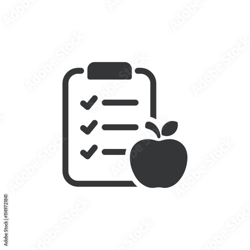 Meal plan flat glyph icon. Perfect pixel on transparent background