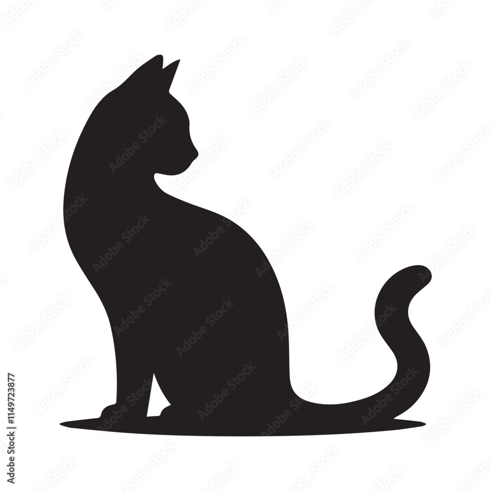 Elegant Cat Silhouette Vector Art for Your Project Elegant Cat Silhouette Vector Art for Your Project