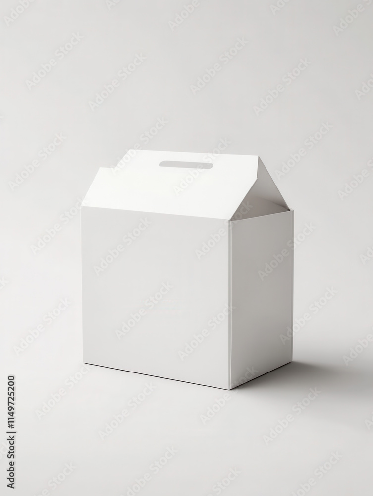 White takeaway box, simple design on white isolated background. White takeaway box, simple design on white isolated background.