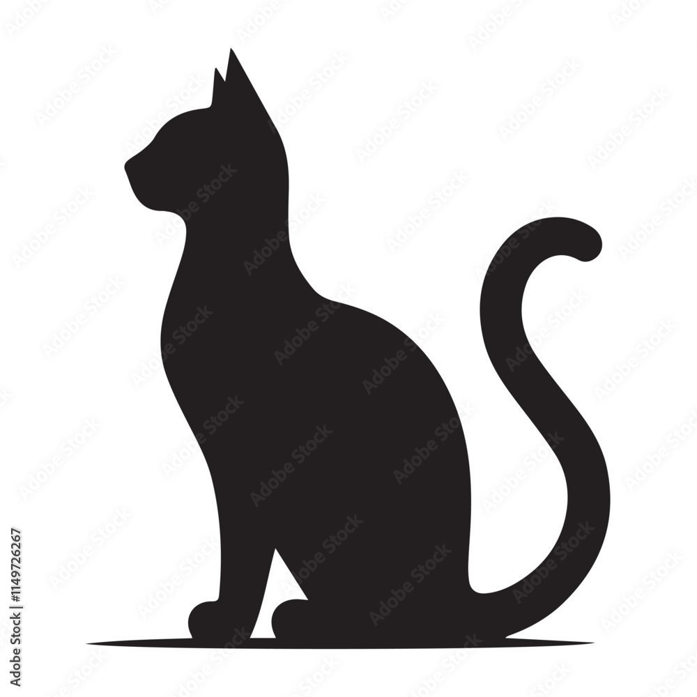 Elegant Cat Silhouette Vector Art for Your Project Elegant Cat Silhouette Vector Art for Your Project