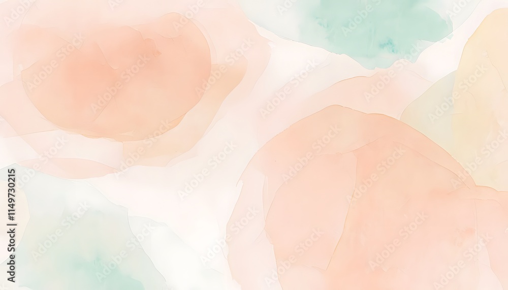 Fototapeta premium Soft Pastel Minimalist Watercolor Composition