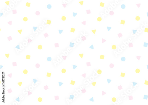 かわいいポップな図形のパターン背景素材3