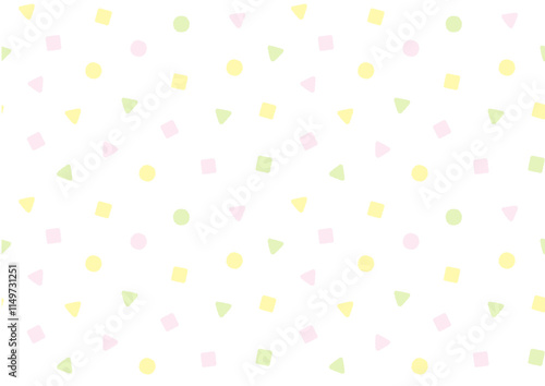 かわいいポップな図形のパターン背景素材2