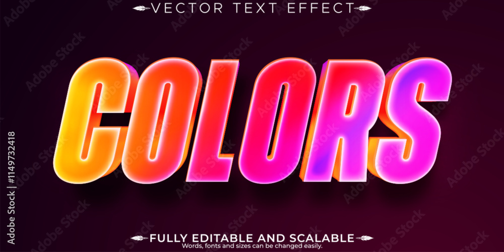 Colorful editable text effect, editable shiny and bright text style Colorful editable text effect, editable shiny and bright text style