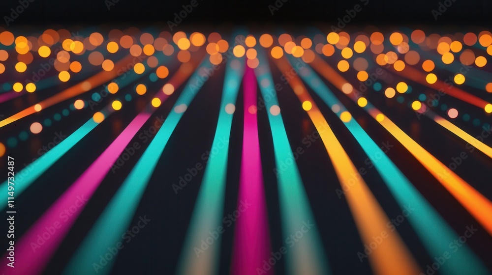 Colorful light trails create vibrant patterns studio abstract close-up visual art