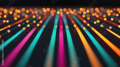Obraz na płótnie Colorful light trails create vibrant patterns studio abstract close-up visual art w salonie