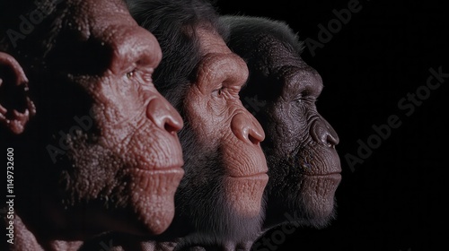 A detailed evolutionary timeline showing the transformation from primates to modern humans.