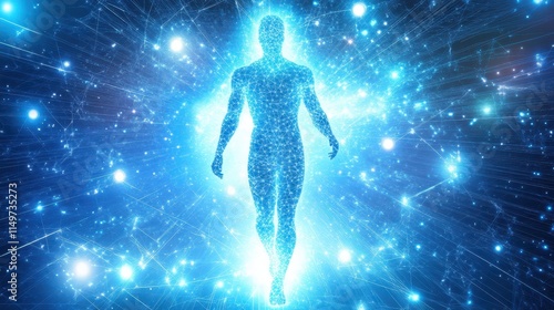 Luminous Human Form, Energy, and Connection.