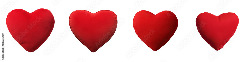 Four vibrant red hearts are displayed in a row, symbolizing love and affection. Four vibrant red hearts are displayed in a row, symbolizing love and affection.