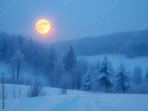 winter landscape with snow