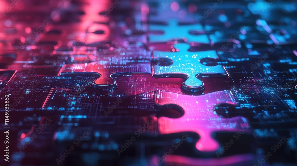 Abstract Puzzle Pieces Representing Digital Connectivity and Problem Solving. Abstract Puzzle Pieces Representing Digital Connectivity and Problem Solving.