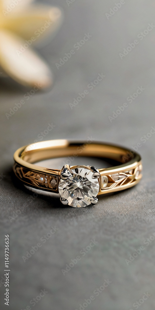 Wedding ring with a diamond that catches the light Wedding ring with a diamond that catches the light