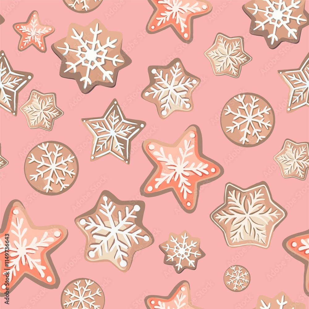 Merry Christmas! Happy New Year - a seamless pattern on a festive, winter theme from cute illustrations, elements in a flat style. Digital illustration Merry Christmas! Happy New Year - a seamless pattern on a festive, winter theme from cute illustrations, elements in a flat style. Digital illustration