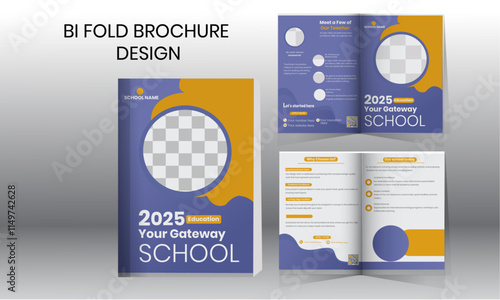 Creative modern corporate  business bifold brochure template, bifold layout,  brochure design.