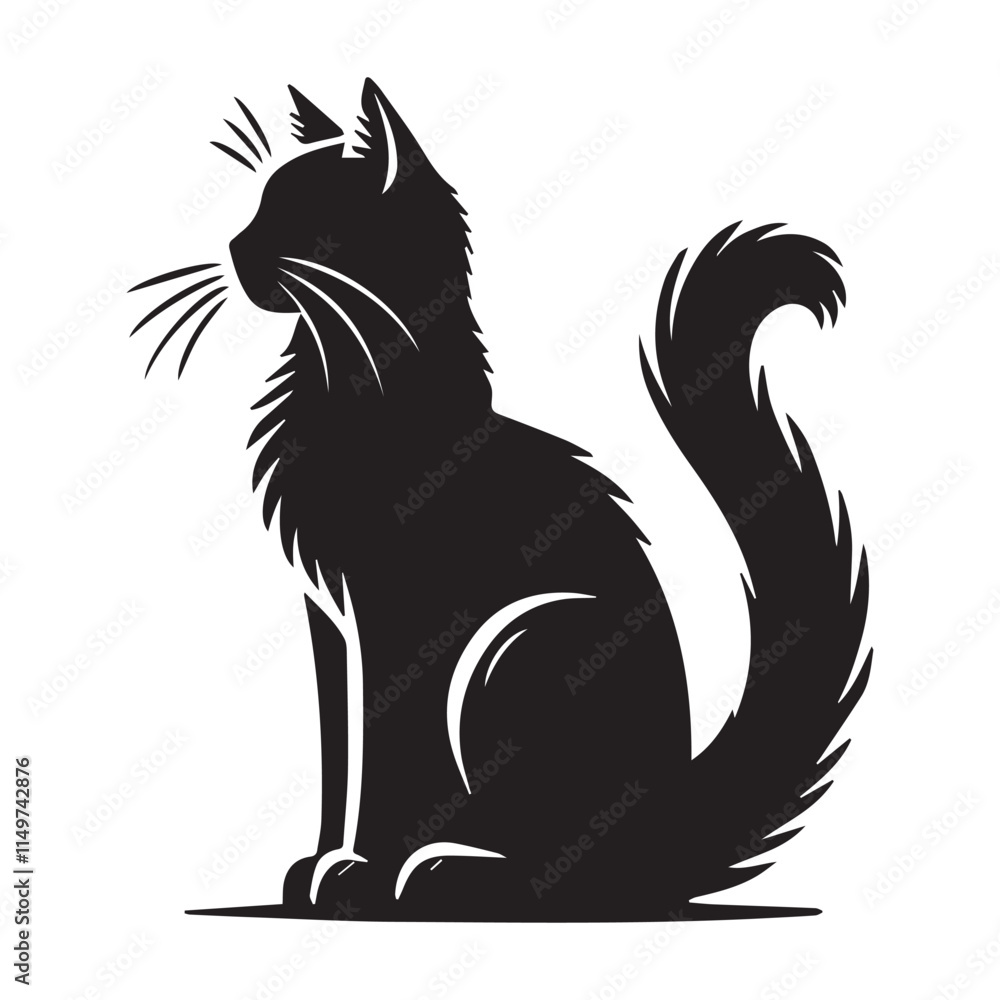 Elegant Cat Silhouette Vector Art for Your Project Elegant Cat Silhouette Vector Art for Your Project