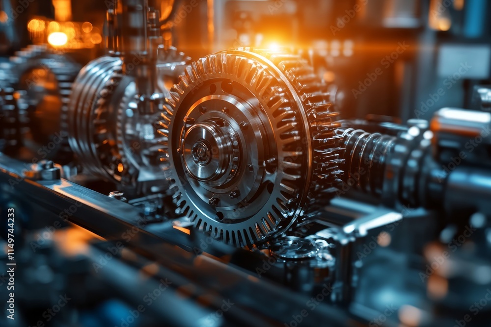 Fototapeta premium Close up exploration of automotive gearbox mechanisms and precision engineering in action