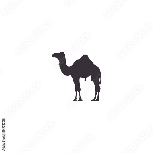 Silhouettes camels animal icon set vector illustration. Isolated on white background.