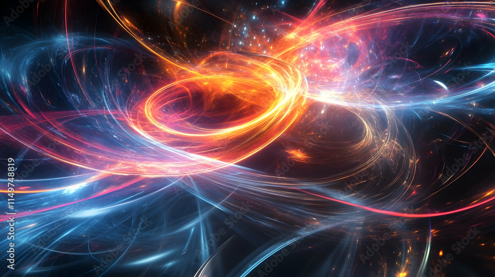 Futuristic 3D abstract background with swirling neon lines, geometric shapes, and soft glowing lights, creating a dynamic, high-tech atmosphere Futuristic 3D abstract background with swirling neon lines, geometric shapes, and soft glowing lights, creating a dynamic, high-tech atmosphere