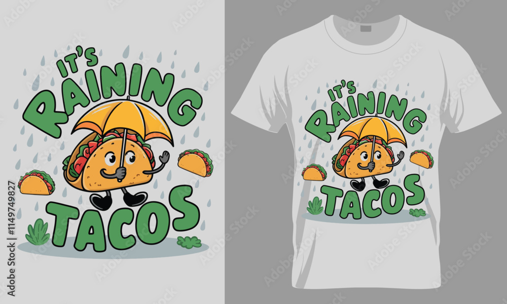 IT'S RAINING TACOS - Tacos typography vector T-shirt design.
motivational and inscription quotes.
perfect for print item and bags, posters, cards.
isolated on black background
IT'S RAINING TACOS - Tacos typography vector T-shirt design.
motivational and inscription quotes.
perfect for print item and bags, posters, cards.
isolated on black background