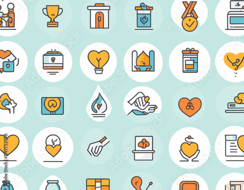 Premium Icons Pack on Charity and Donations. Such Line Signs as Volunteering and Compassion, Philanthropy Contribution and Sponsorship. Vector Icons Set for Web and App Outline Editable Stroke.