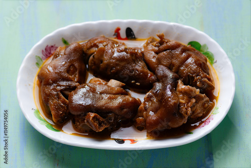 Obraz na płótnie red braised pig trotters w salonie
