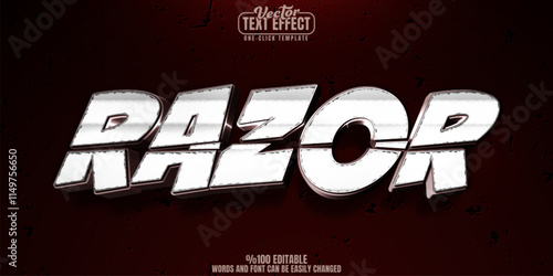Razor editable text effect, customizable blade and sharp 3d font style