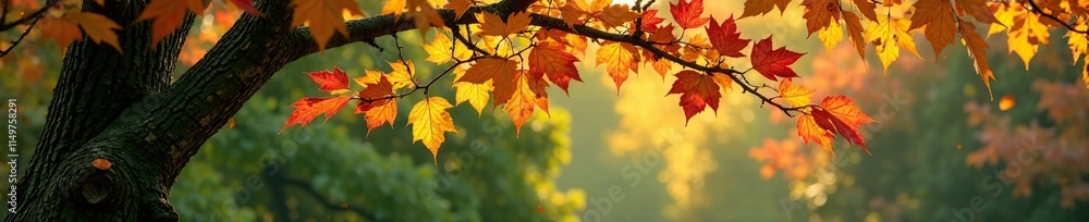 Baum mit herbstlicher Moosbedeckung und Bl?ttern, autumn foliage, nature, greenery Baum mit herbstlicher Moosbedeckung und Bl?ttern, autumn foliage, nature, greenery