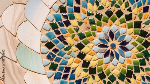 Mosaic Pattern With Ceramic Tiles