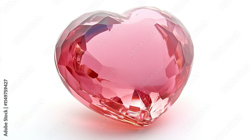 A radiant pink heart with a glossy finish, isolated on a pure white background, symbolizing love and elegance. A radiant pink heart with a glossy finish, isolated on a pure white background, symbolizing love and elegance.