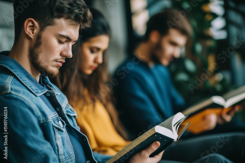 Group of christian reading bible.
