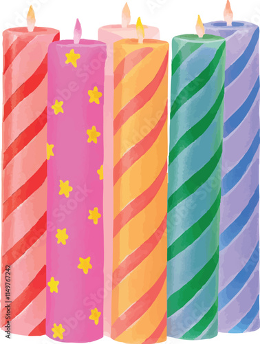 illustration of birthday candles, perfect for children or kid birthday theme