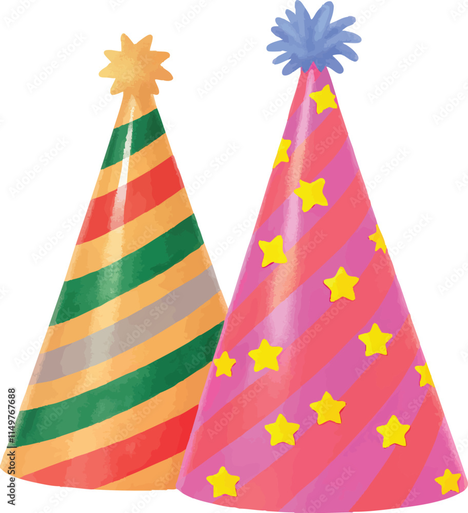 illustration of birthday Party hats, perfect for children or kid birthday theme illustration of birthday Party hats, perfect for children or kid birthday theme