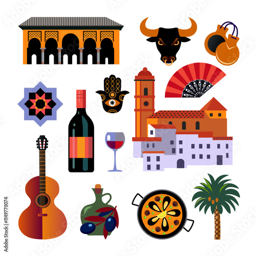 illustration of a set of icons