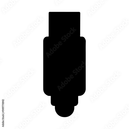 Black Usb silhouette vector illustration on white background