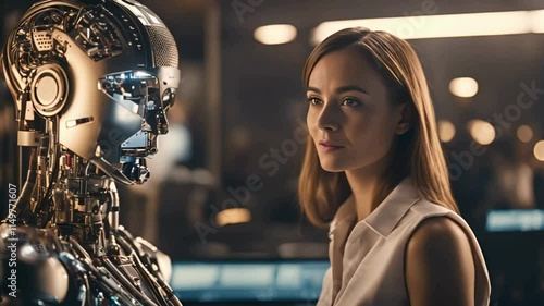 Woman Interacting with AI-Powered Assistant