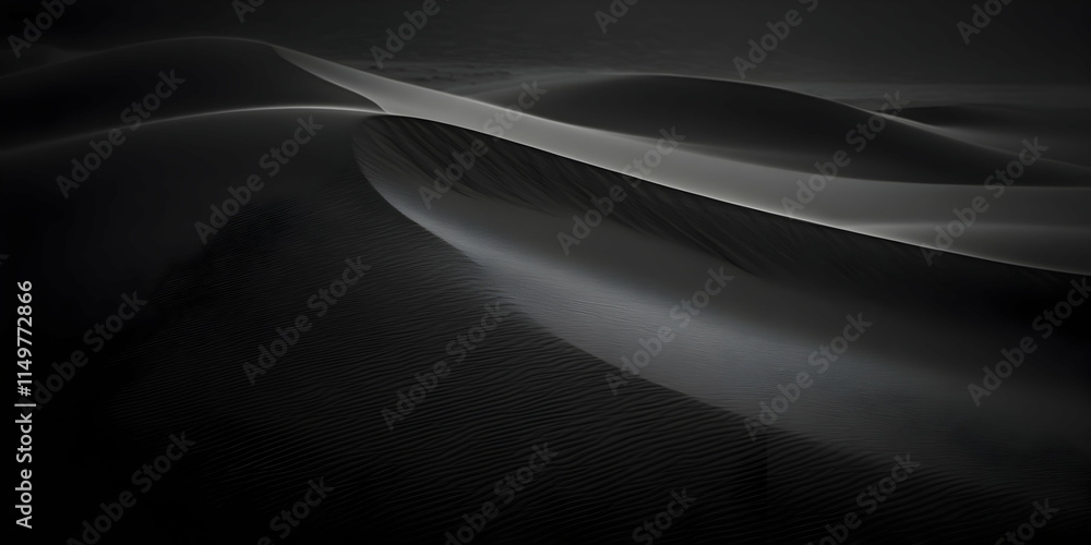 Fototapeta premium A minimalist depiction of rolling sand dunes in a monochromatic color scheme.