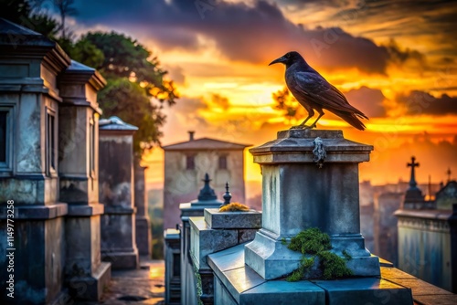 Lafayette Cemetery No. 1 Empty Graves New Orleans Action Shot Photography - Spooky, Mysterious, Eerie, Southern Gothic photo